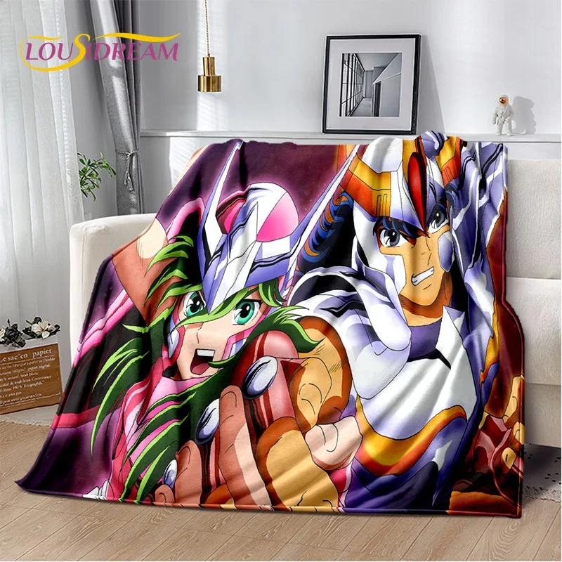 Cartoon Saint Seiya 3D Retro Soft Flannel Blanket for Beds Bedroom Sofa Picnic,Throw Blanket for Cover Outdoor Leisure Nap Gift