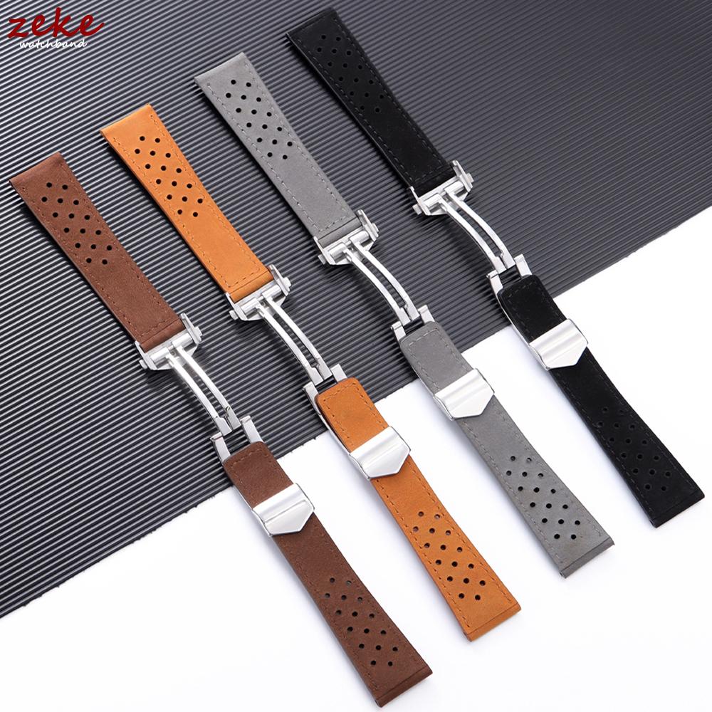 Breathable Cowhide Watch Strap for Tag Heuer for Carrera Watch Band 20mm 22mm 24mm Matte Leather Wristband Men Women Bracelets