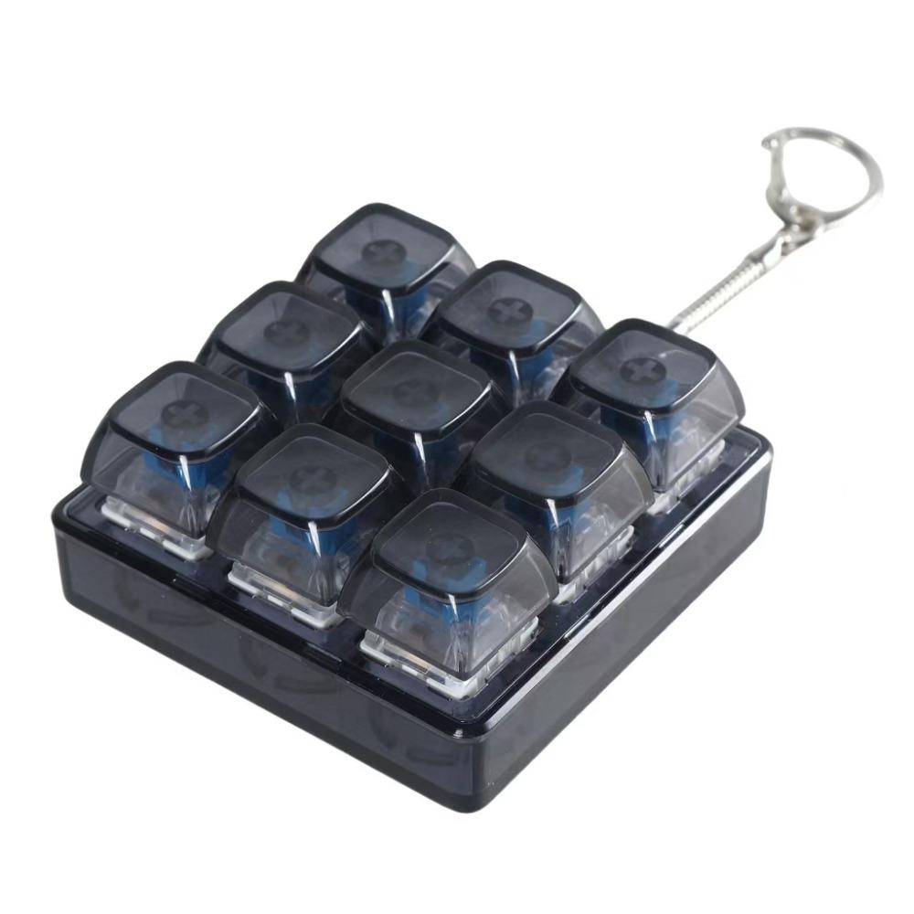 Shaft Tester Keyboard Keychain 9-button Mechanical Keyboard Keyring Keyboard Caps Toy  Kids Teens