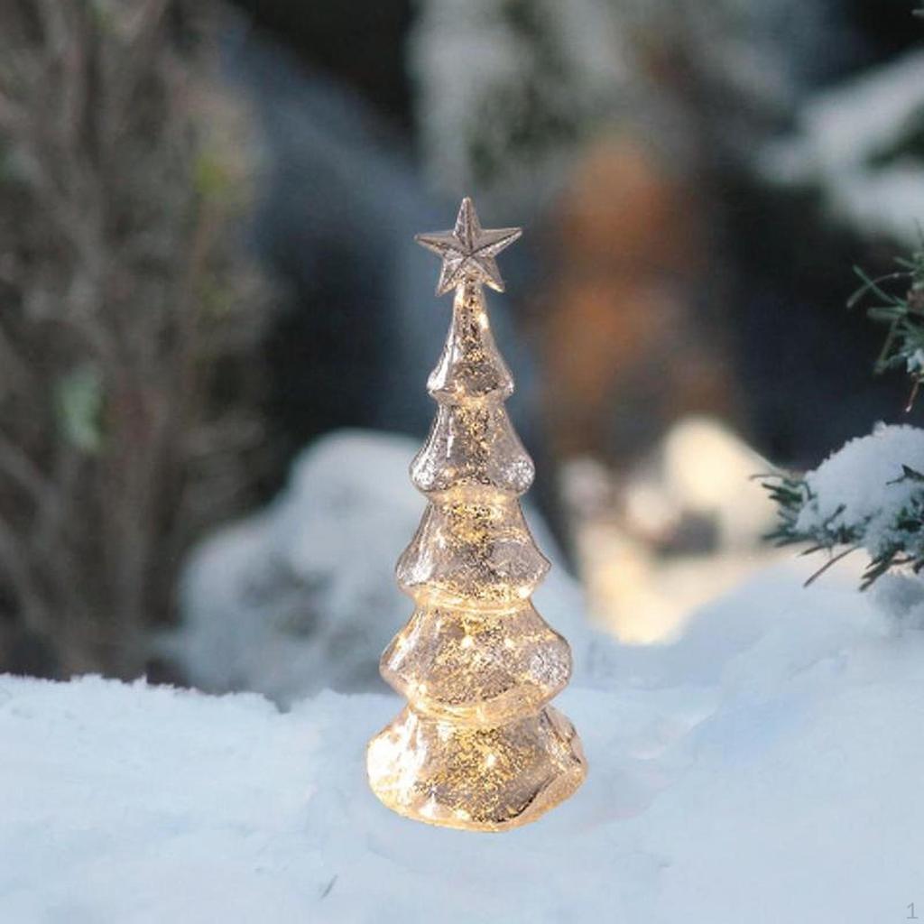 Glas Weihnachtsbaum Figur Licht Dekor beleuchtet Tischplatte