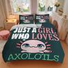 3pcs Enchanting Charm of Axolotls Bedding Set, Including 1 Quilt Cover and 2 Pillow Shams, Without Filling, Soft and Comfortable Home Bedroo