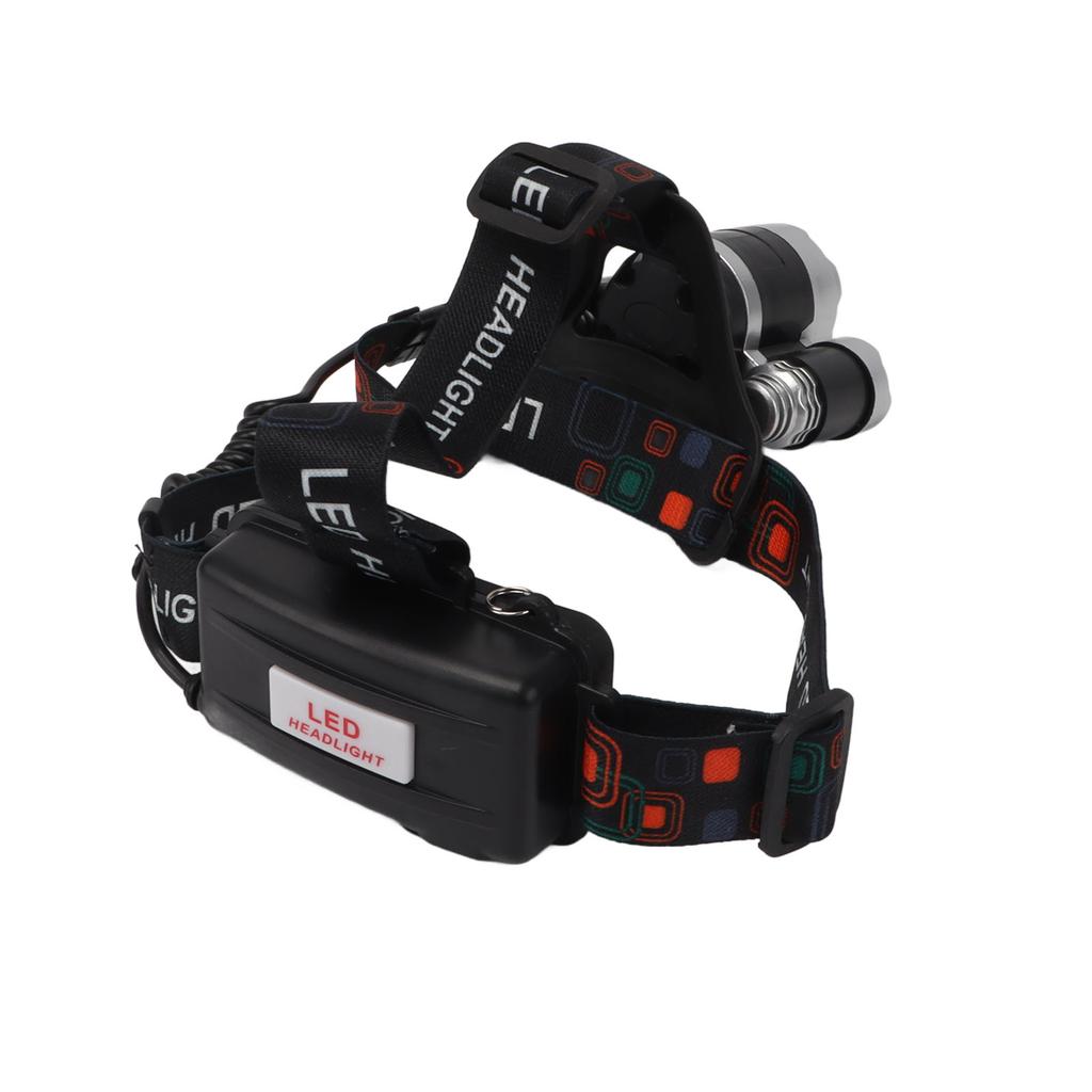 LED Headlamp Ultra Bright Rechargeable Headlight with Silicone Switch for Outdoor Fishing Hiking US Plug 100‑240V 1PC