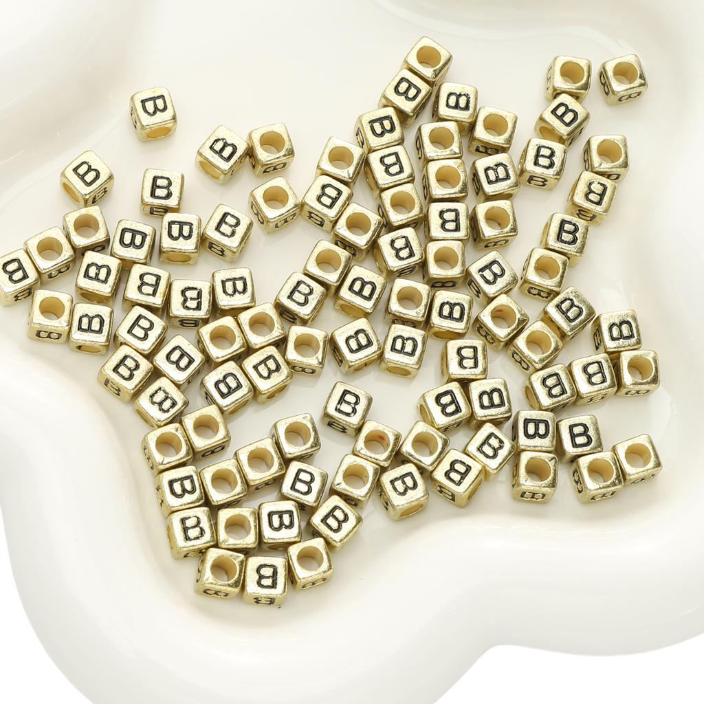 Mărgele Handmade Mărgele Acrilice Alfabet Mărgele Pătrate Mărgele Plate Mărgele Rotunde Handmade DIY Accesorii Bijuterii Mărgele Distanțiere Brățară Mărgele Înșirate Manual