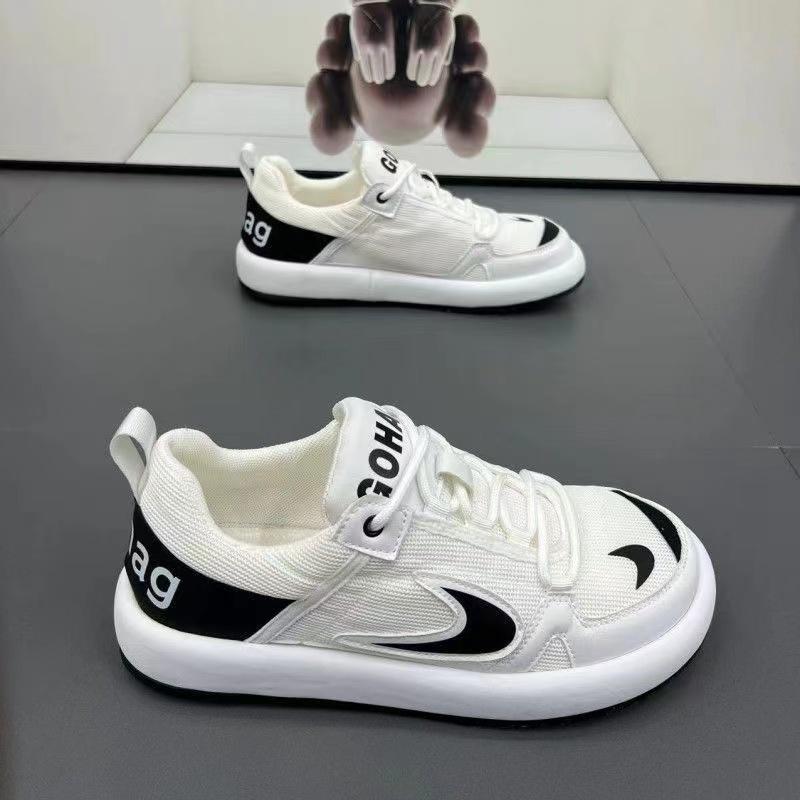 Модные дизайнерские белые кроссовки на платформе с цветными блоками для мужчин — фото 8