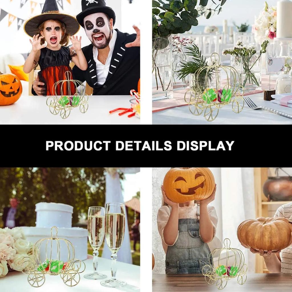 Aschenputtel Kürbis Kutsche Süßigkeitenhalter Hochzeitskutsche Goldene Süßigkeitenbox für Party Halloween Weihnachtsdekoration