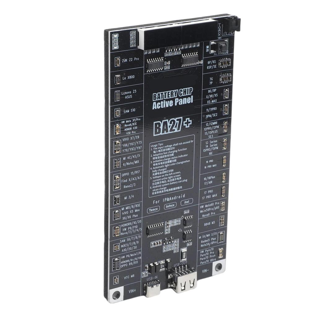 BA27 Plus Battery Activation Board for iPhone 616PM and For Android Motherboards Featuring Safe Charging and Automatic Power