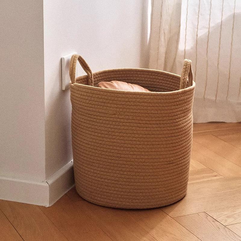 Home Organization And Storage Baby Children Toy Storage Baskets Cotton Rope Woven Laundry Basket Sundries Organizer