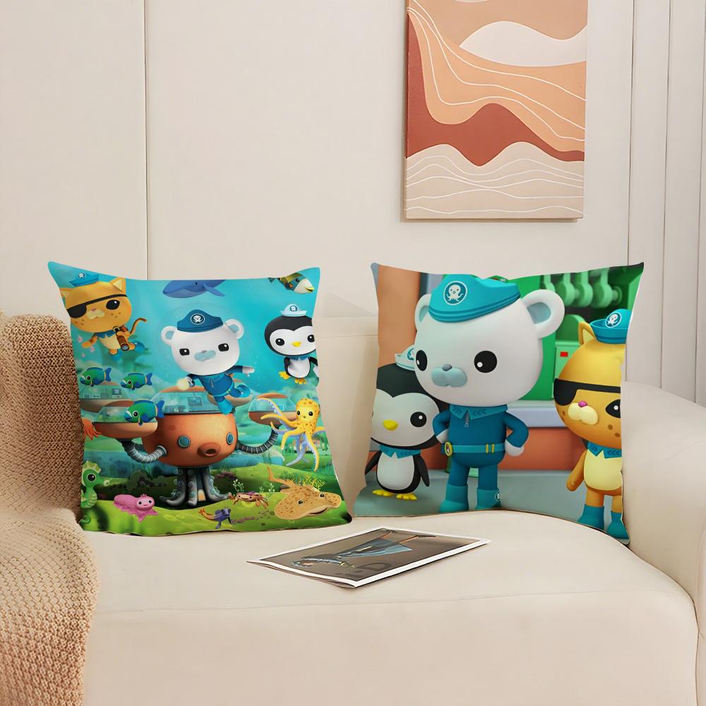 Cartoon Animation Cute The Octonauts Cushion Cover Silky Elegant Comfort Sofa Bed Invisible Zipper Beach Pillowcase