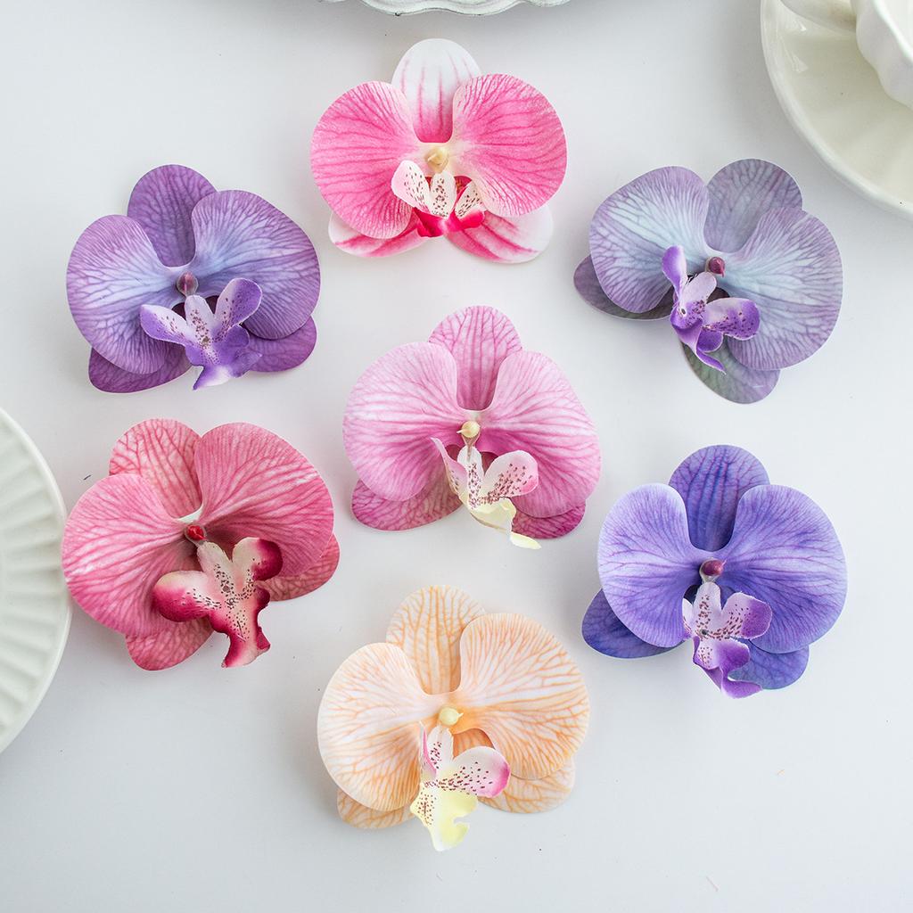 Phalaenopsis Simulation Flower Companion Gift 3D Printing Film High Quality Flower Head Decoration Sweet Headdress Shooting Props Fake Flowers