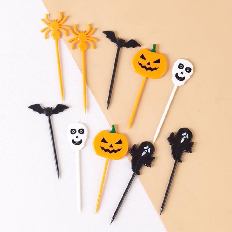 Halloween Theme Food Toothpicks Food Forks Fruit Fork Food Pick Plastic Material