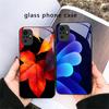 Small pebble flowers For Redmi Note 14 Pro+ 13 Pro 8 9 9S 12S 10 Pro 11 12 13C 14C A3 12 13 K60 Ultra Black Glass Phone Case