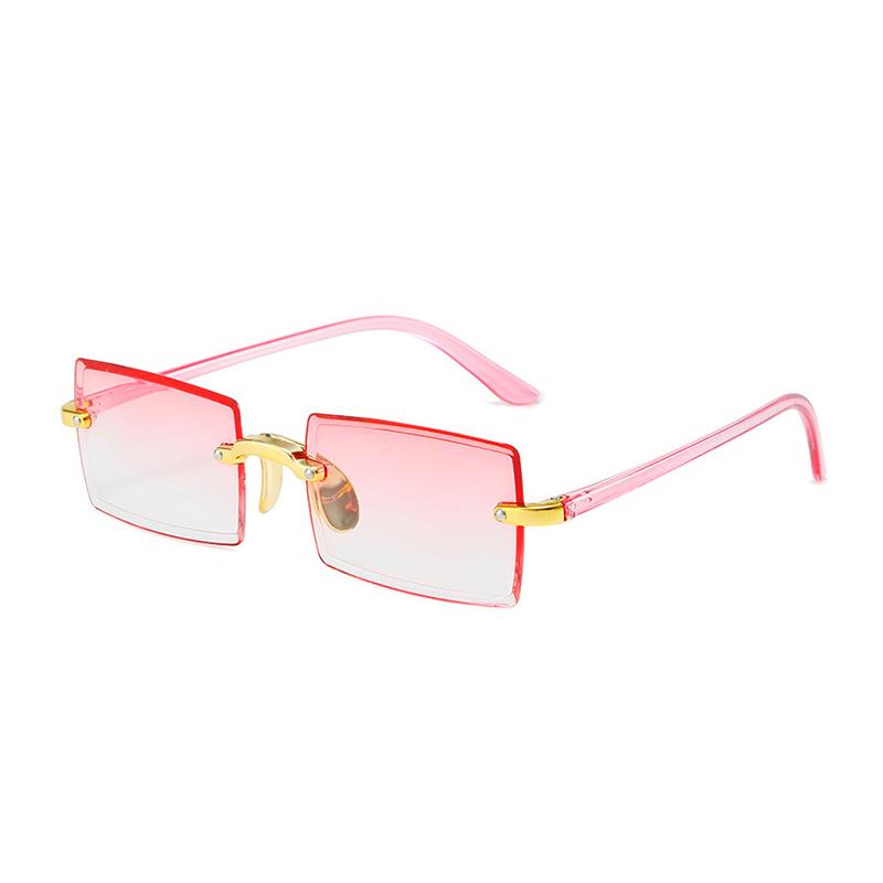 New Rimless Sunglasses Fashion Rectangle Small Square Shades For Women Men Traveling Sun Glasses