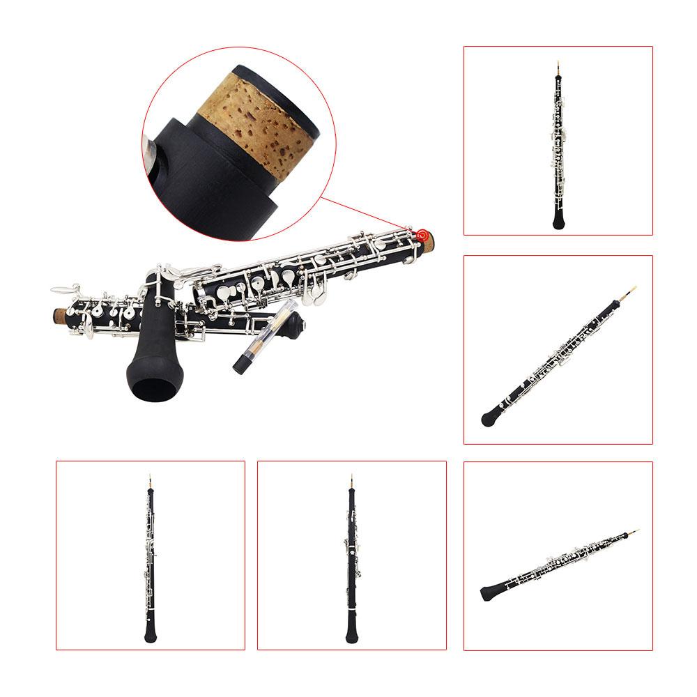 22 Keys Oboe Semi-Automatic Style C/Bb Key Oboe Black Cupronickel Silver-Plate Professional Wind Instrument with Gloves Case