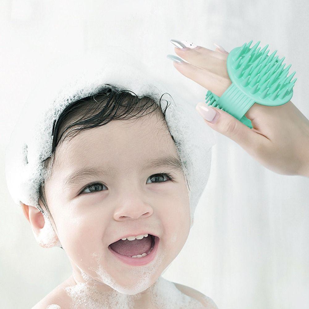 

Durable Bath Brush Soft Scalp Massager Soft Rubber Double-sided Shampoo Brush Children