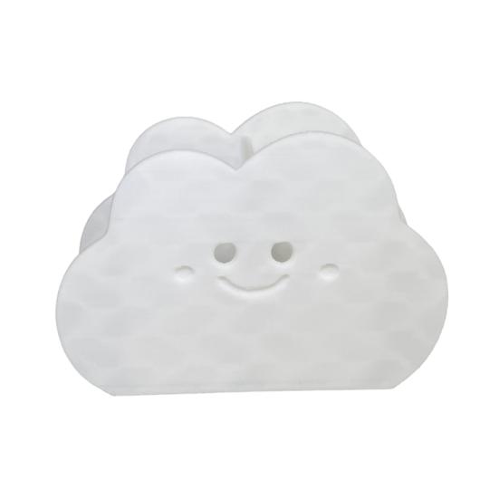 

Storage Box Cloud Shape Waterproof Rounded Edges Cute Desktop Organizer with Macaron Colors Holder for Pens белый