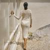 Beach Skirt Women Solid Color Sexy Knitted Beach Bikini Swimsuit Women's Gown