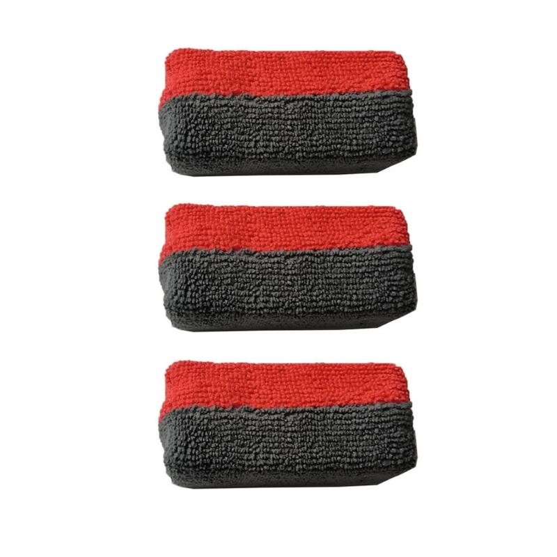 

Pack Of 3 Microfiber Applicators High Absorbency & Reusable Designs Double Sided Microfiber Sponges set for Car Coating красный