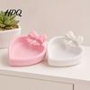Lightweight Luxury Desk Decor 3D Printed Bow Jewelry Tray Cute Heart-Shaped Organizer