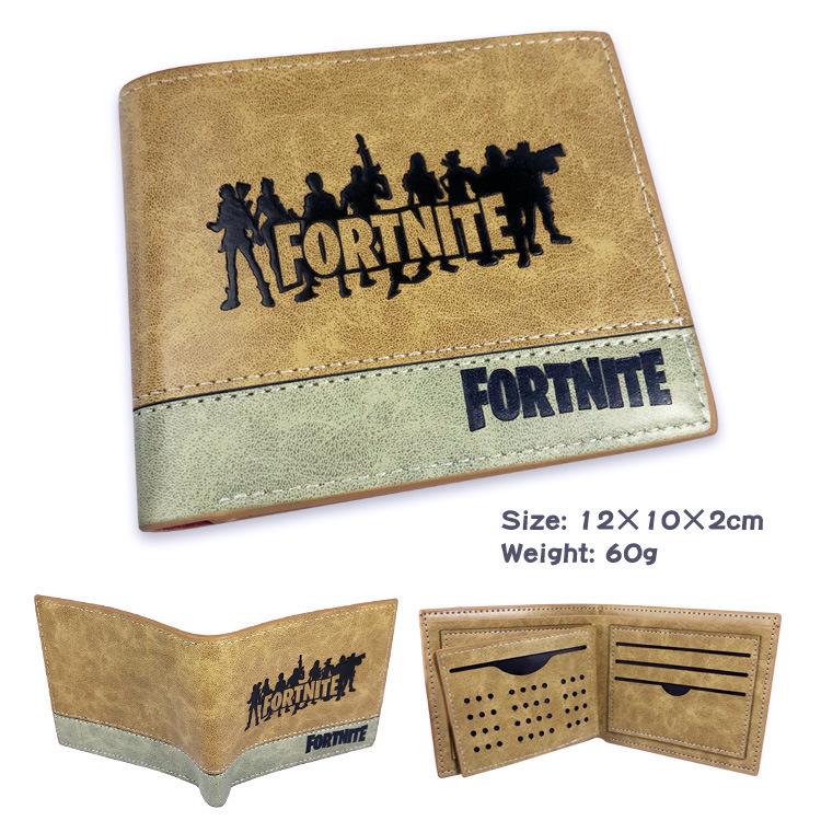 Fortnite Game Embossed Leather Wallet Short PU Leather Student Wallet Gaming Gift 1pcs