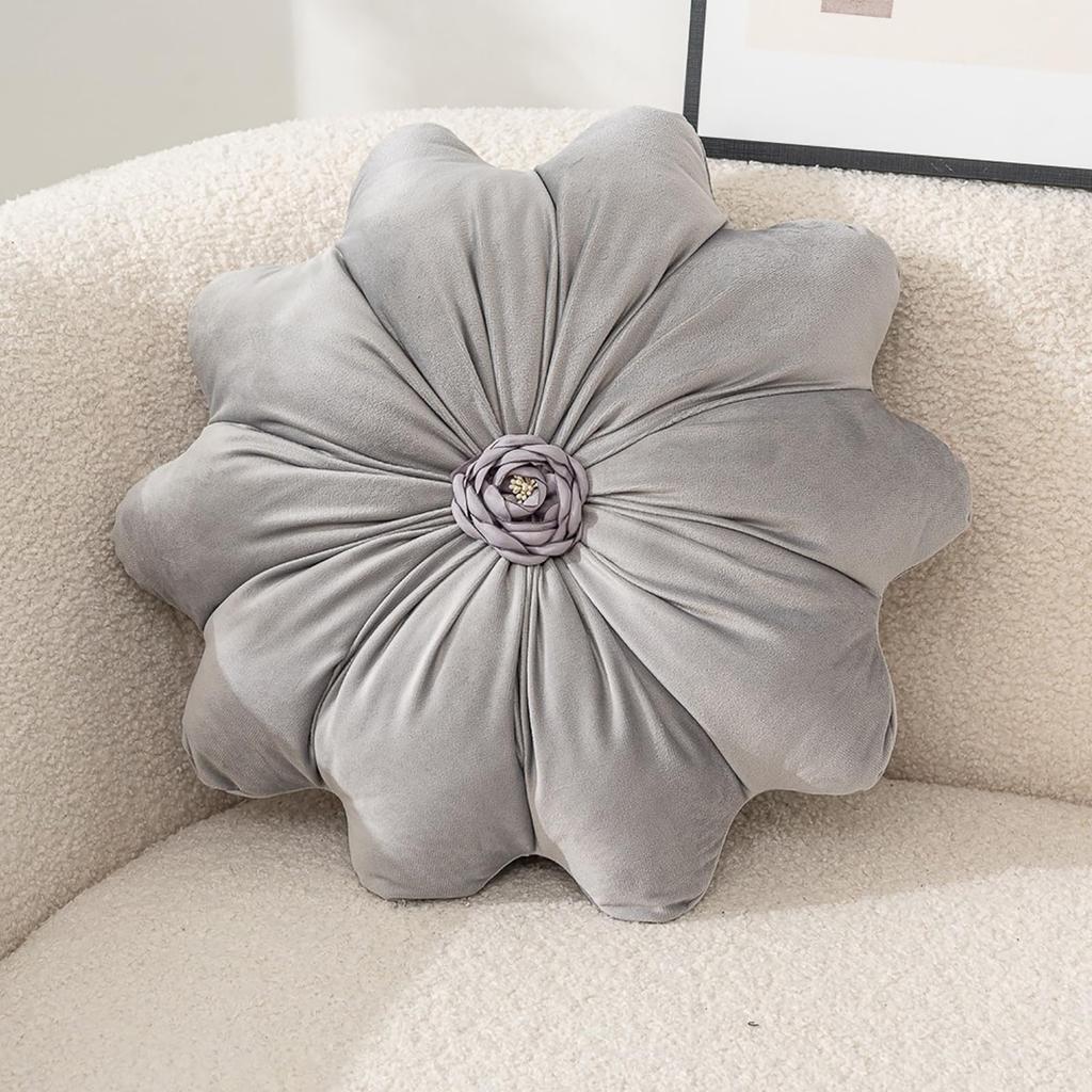 Sunflower Shaped Decorative Throw Pillow Flower Design Cushion Soft Plush Fabric for Sofa Bedroom Living Room Minimalist Style