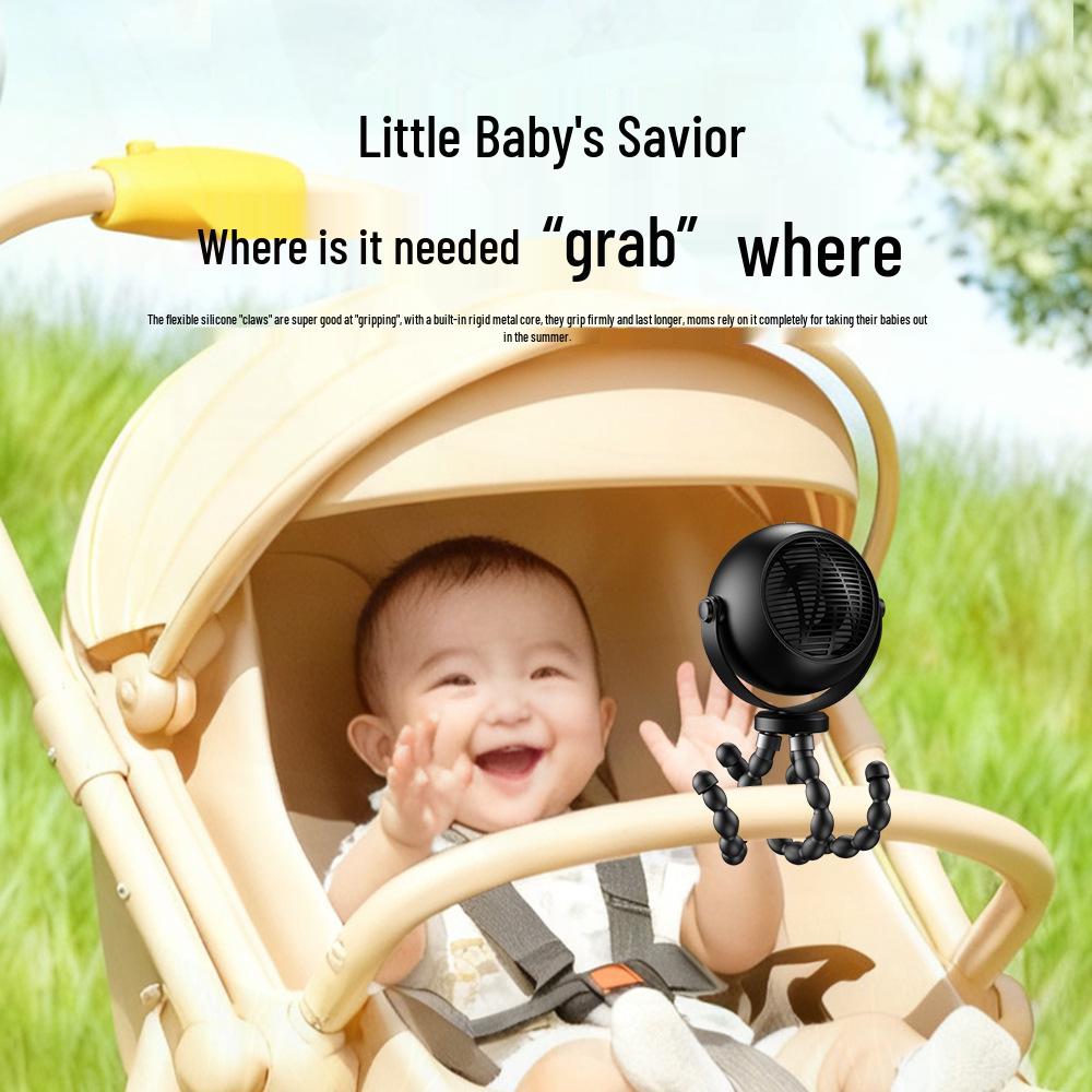 Octopus Mini USB Baby Stroller Fan: Portable Handheld Cooling for Outdoors