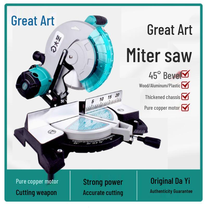 Dayi 10" Multi-Functional Miter Saw: High-Precision Aluminum Alloy Woodworking Machine, 45° Angle Aluminum Cutter.
