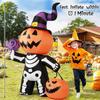 6FT Luminous Halloween Inflatable Pumpkin Skull Body Outdoor Decorations Blow Up Yard Pumpkin for Garden Lawn Party Decor