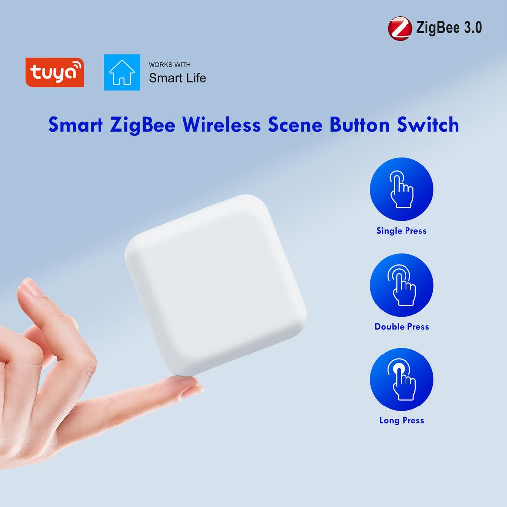 Smart Life App Compatible Portable Wireless Zigbee Smart Switch Button for Scene Automation Control