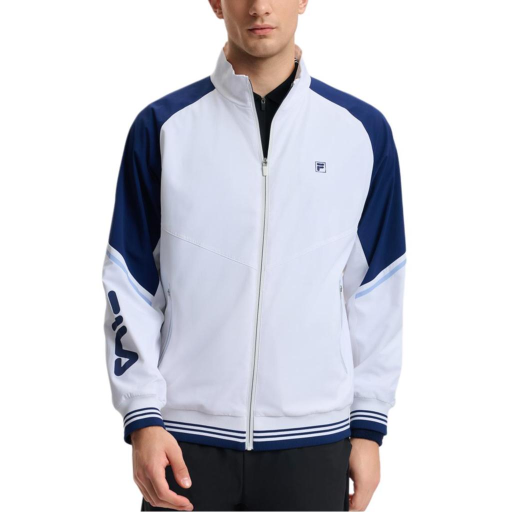 FILA Tennis Loose Fit Long Sleeve Jacket With Logo Men Jackets Jade-White A11M513704F-WT
