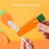 Milk Bottle Groove Brush Carrot-shaped Multifunctional Dust Remover Three-in-one Plastic Cleaning Tools Household Accessories