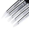 5Pcs Soft Silicone Nail Art Design Pen Brush Carving Sculpture UV Gel Beautify Nails DIY Tools
