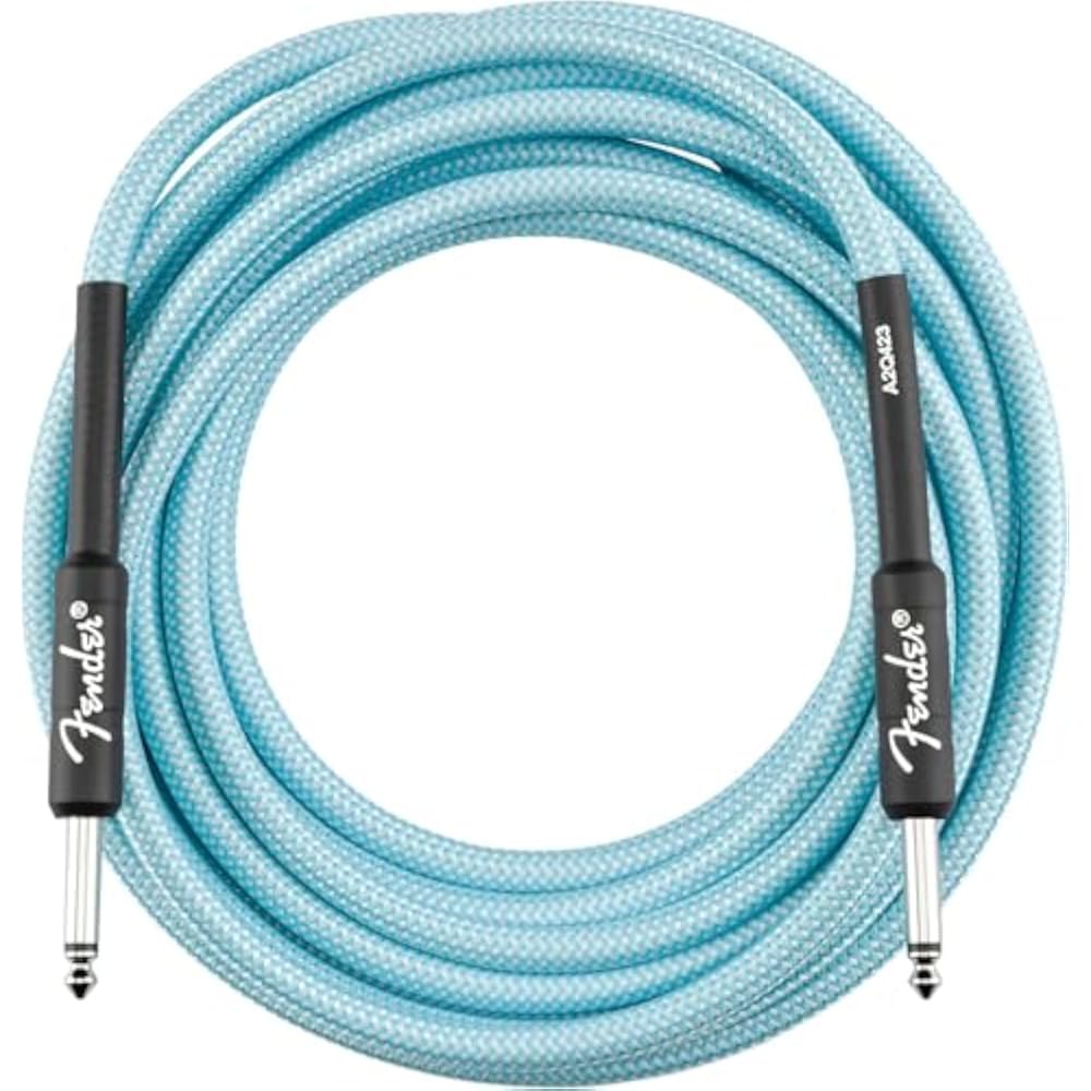 Fender Professional Series Tweed Instrument Cable, Straight/Straight, Daphne Blue, 18ft, 0990815204