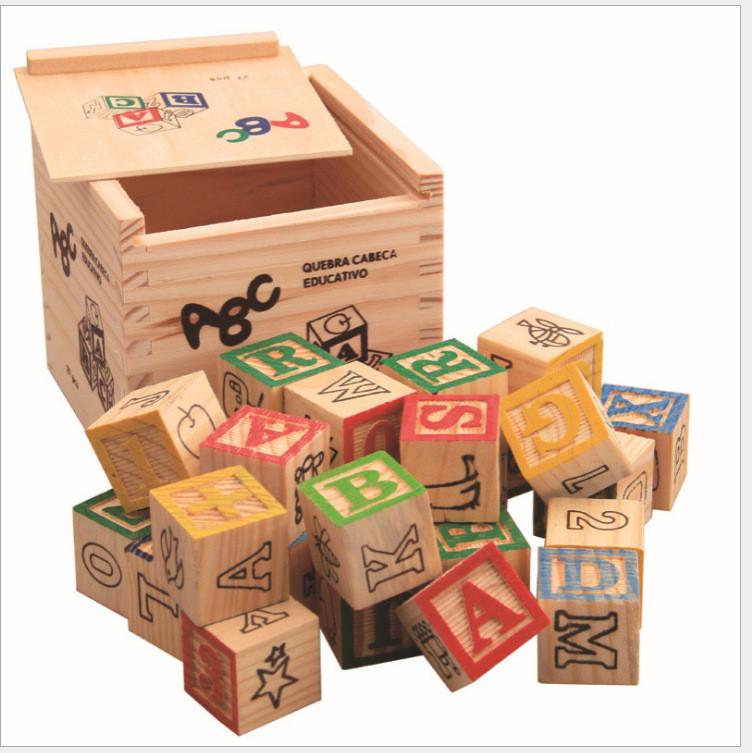 Wooden Alphabet Blocks Set For Kids With Educational Learning Toy For Early Development