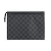 Louis Vuitton Pochette Voyage MM Schwarz Damier Graphite Canvas Herren Taschen N41696