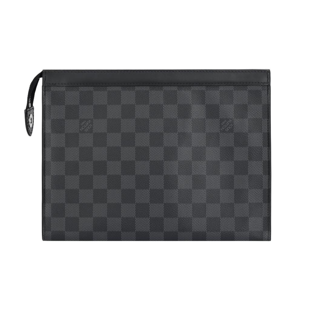 Louis Vuitton Pochette Voyage MM Schwarz Damier Graphite Canvas Herren Taschen N41696