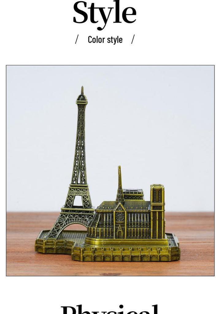 Kreative Metall-Touristen-Souvenirs: Eiffelturm, Triumphbogen, St. Desktop-Dekorationen der St. Paul's Cathedral