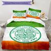 Celtic Football Club Crest Printed Pattern Duvet Cover Set – Includes 1 Duvet Cover and 2 Matching Pillowcases Bedroom Decor Christmas Gifts