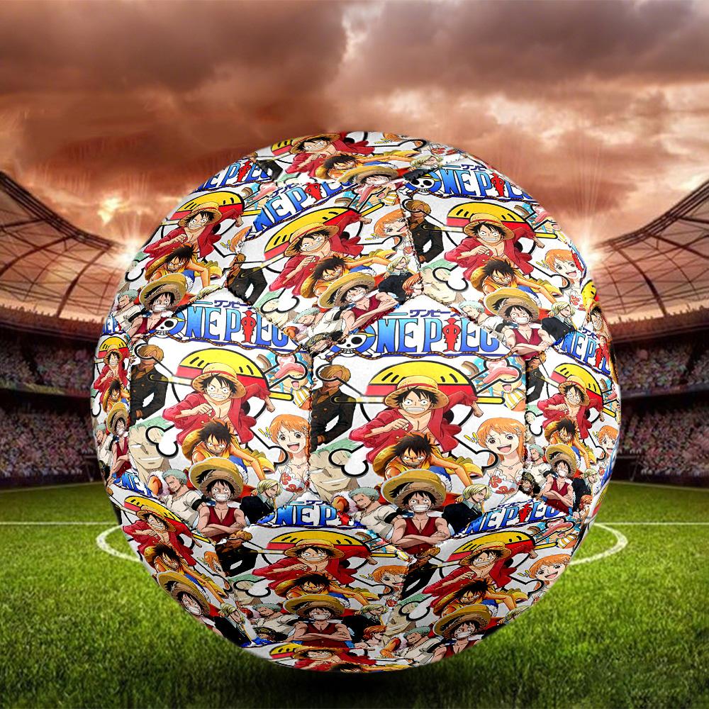 One Piece Print Size 5 Soccer Ball, Standard Match Football for Sports Game and Team Practice, Ideal Gift for Soccer Fans