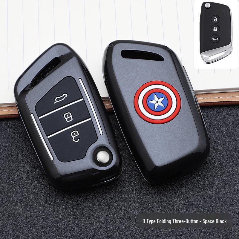 Baojun-Marvel Car Key Pouch: Stylish Buckle Remote Shell & Personalized Decoration