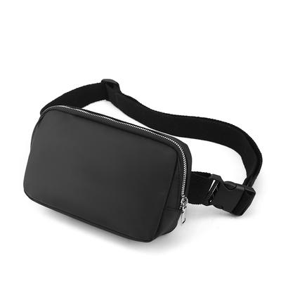 1 Unisex Waist Bag, Adjustable Shoulder Strap, Outdoor Sports Crossbody Bag, Chest Bag, Simple Black Durable, Fashionable Multif