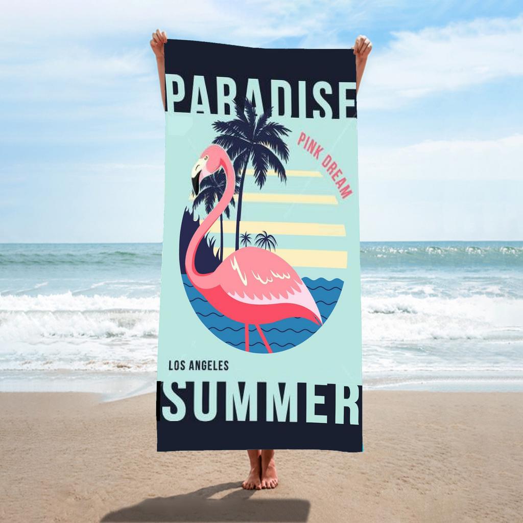 Colorful Vertical Striped Print Polyester Beach Towel Rainbow Quick Dry Bath Towel for Summer Swim Pool Vacation Sand Free