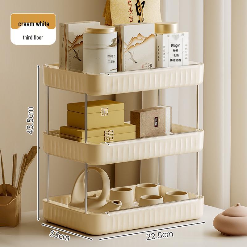 Dvouvrstvá čajová souprava a stojan na uložení šálků - Domácí pultový tác, Design bez nutnosti vrtání