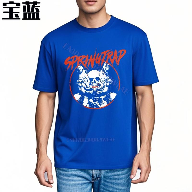 Unisexs Tshirt Quickdry Cheap Tshirt Springtrap Skull In Orange Circle Adult Minimalist Tshirt Minimalist Short Sleeve Shirt