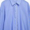 2025 Spring Women's Striped Poplin Loose Fit Shirt with Turn-Down Collar