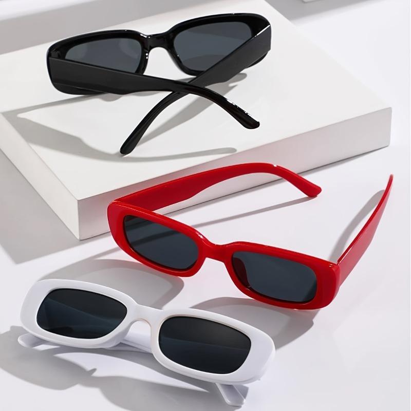 3pcs Men'S Square Cat Eye Fashion Glasses Casual PC Polycarbonate Frame and Lens Full Rim for Party