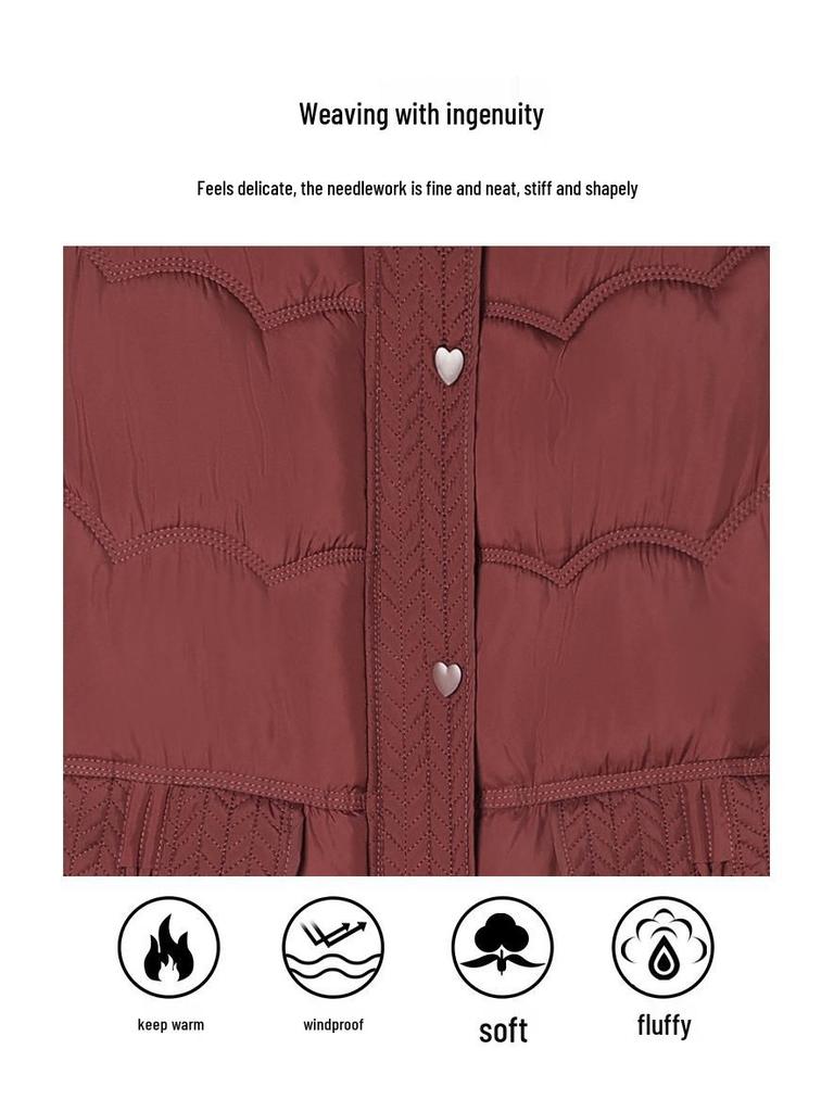2025 Winter Women's Plus-Size Mid-Length Cotton Jacket - Warm and Fashionable for Mothers