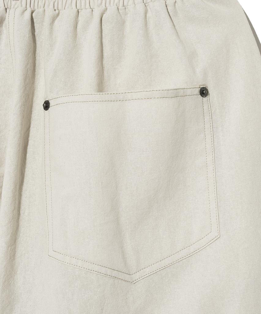 DIAMOND LAYLA Linen Cotton Waist Band Wide Pants P17