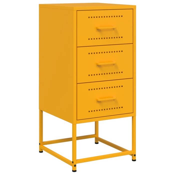 VidaXL Bedside Table Mustard Yellow 36x39x78 Cm Steel, Cabinet, Side Cabinet, Bedroom Furniture, Table 846584