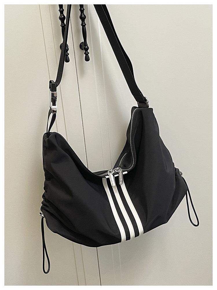Women's Large Capacity Striped Crossbody Bag - Lightweight, Versatile Sporty Shoulder Backpack