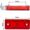APSMOTIV 10 Pcs of 3 Inch Marker Light 4 LED Rectangle Trailer Side Lamp Clearance Marker Lights Surface Mount for Truck Trailer Lorry 12v (Red/Clear)